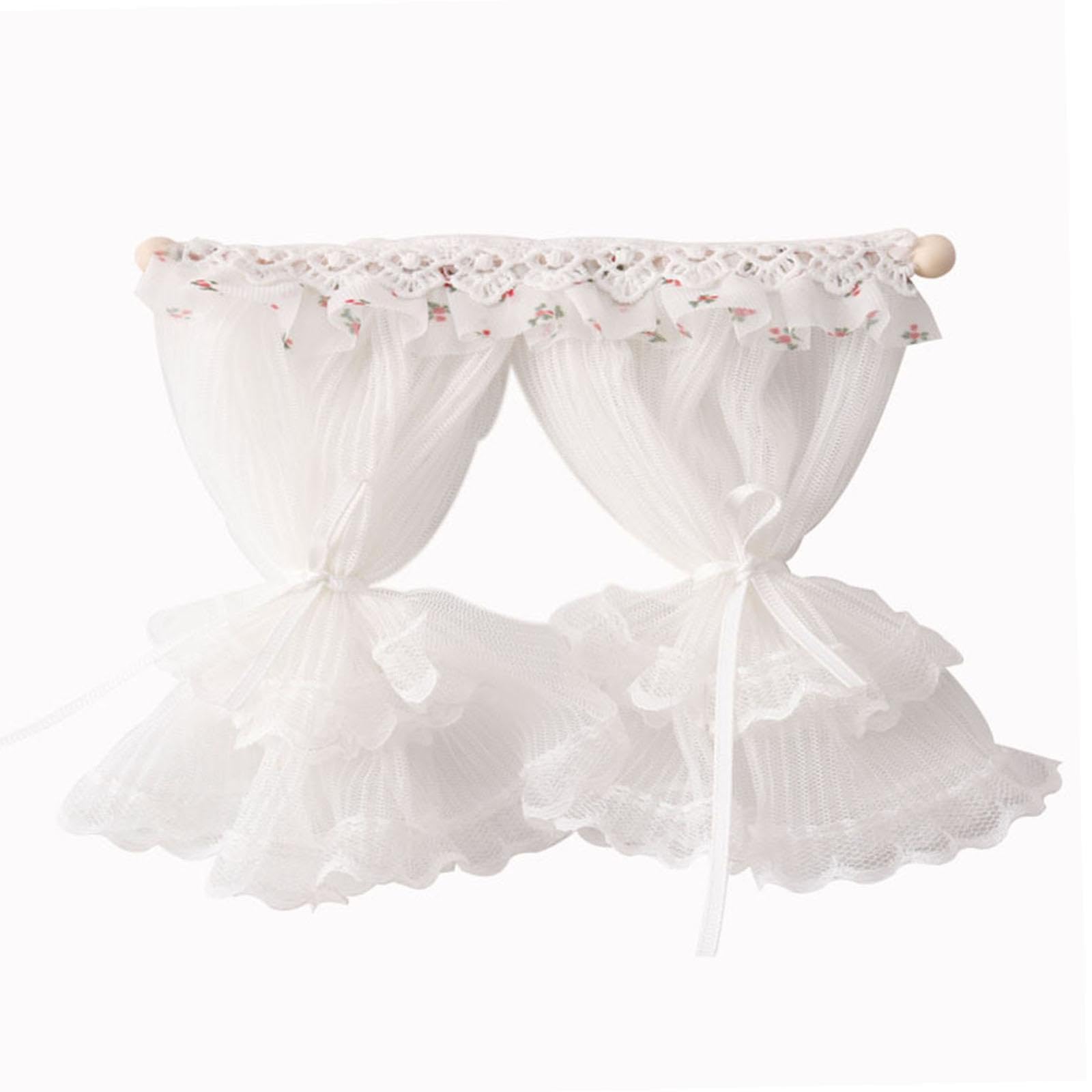 Tenda per Finestra in Miniatura per Casa delle Bambole 5X 1/12, Mobili per Casa delle Bambole per Bambole, Accessori per Mobili a Doppio Strato per Og