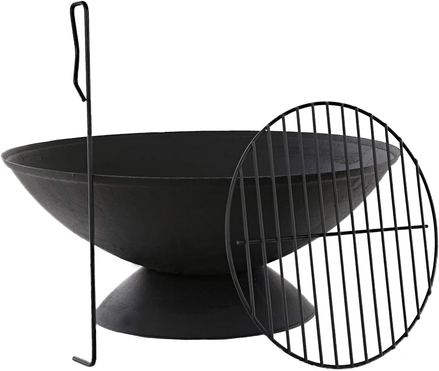 Gardenesque 56cm Cast Iron Fire Pit With Steel Log Grate Great for