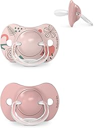 Suavinex Set of 2 Dummies for Babies 6/18 Months Symmetrical SX Pro Silicone Dummy Plus Flat and Flexible Reversible Respects Oral Development Walk Nude