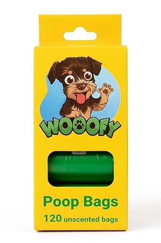 Dog Poop Bags, 120 Count (8 Rolls) Unscented, Extra Thick