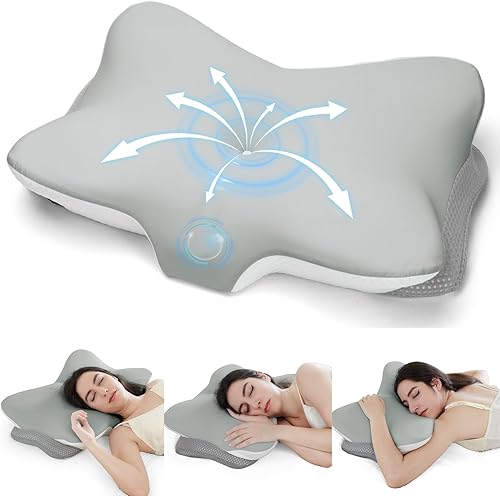 Almohada cervical para el cuello para aliviar el dolor, almohada ortopédica de espuma viscoelástica, almohadas ergonómicas de contorno para dormir