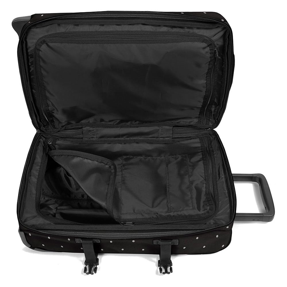 Eastpak Tranverz S Trolley Cabina 42L (51 x 32,5 x 24 cm), valigia bagaglio a mano con ruote, resistente e leggera, doppio scomparto, manico telescopico e TSA lock - DOTS BLACK SILVER