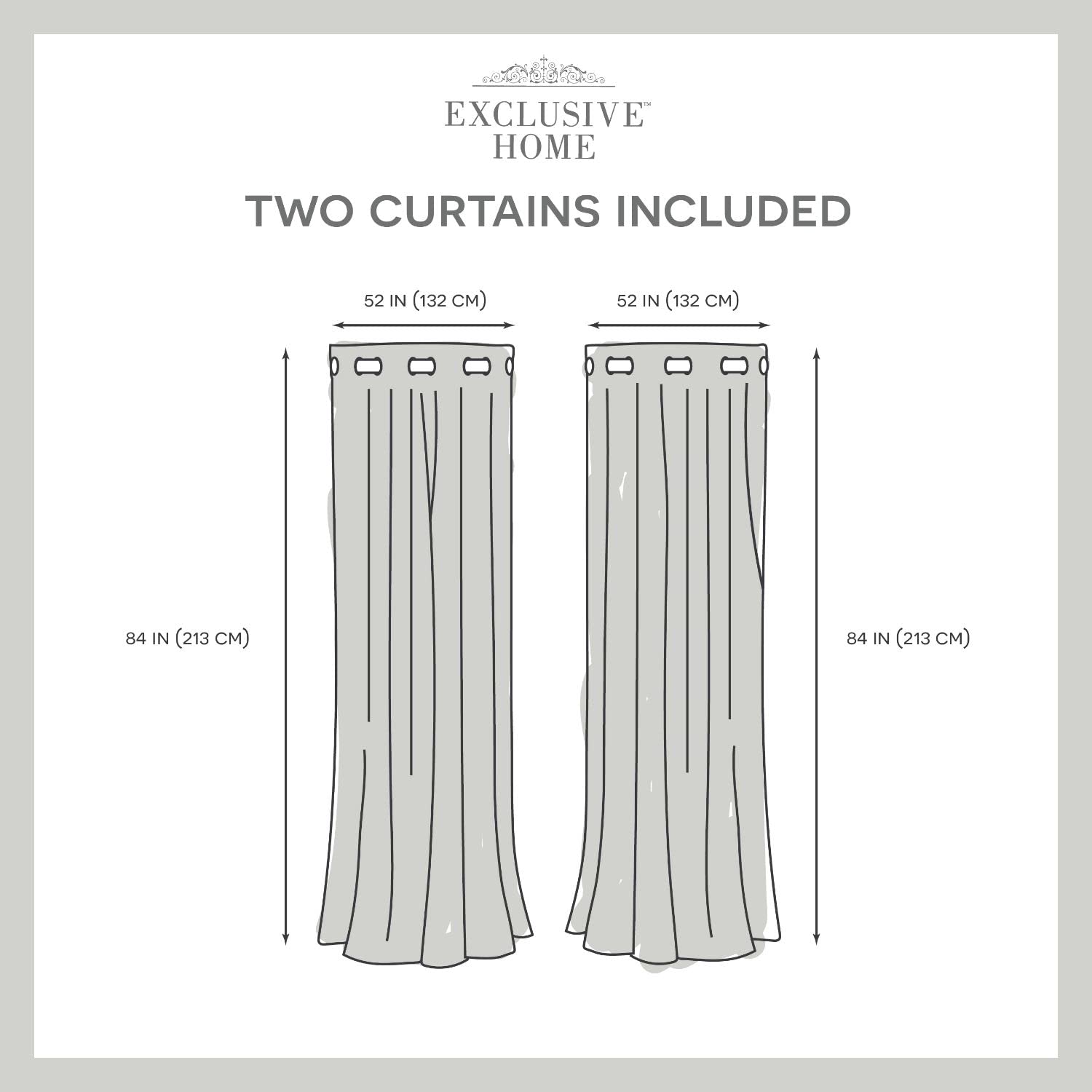 Exclusive Home Catarina Layered Solid Room Darkening Blackout and Sheer Hidden Tab/Rod Pocket Top Curtain Panel Pair, 52"x84" - Image 2