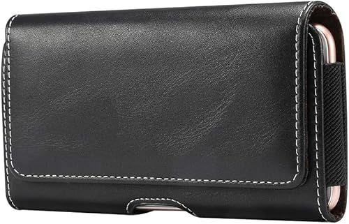 Miniatura 2 de Funda horizontal de cuero prémium para iPhone 12, 12Pro (6.1), 11, XR, funda para cinturón, bolso para hombre para Samsung Galaxy S20 5G, Note10,