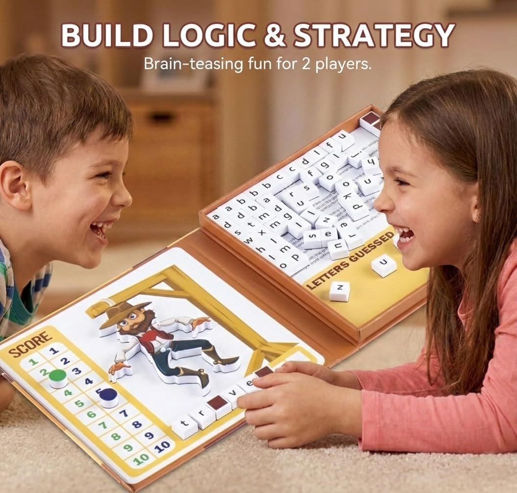 Magnetic Hangman Board Game for Kids Ages 4-10 - Reusable Travel Toys with - Airplane Educational Road Trip Essentials Screen-Free Learning,Easter Gift - Image 7