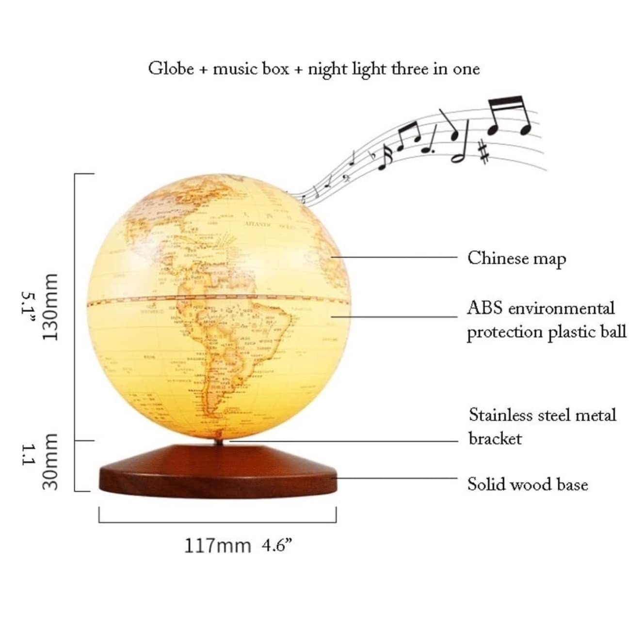 Music Box Globe Music Box ricaricabile Touch Light Music Box Satellite Music Box per Natale regalo di compleanno