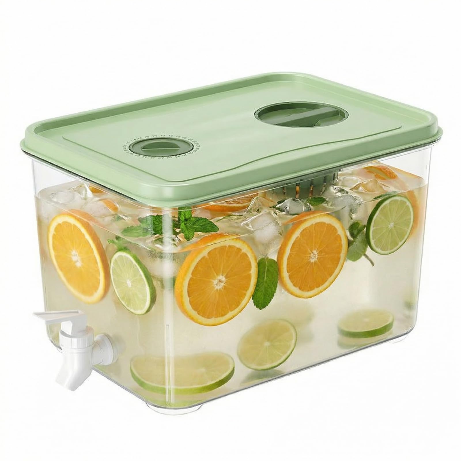 5L Fridge Drinks Dispenser with Tap - Large Slim Fridge Water Dispenser Refrigerator Cold Kettle, Beverage Dispenser Plastic Jug with Lid Water Container with Spigot for Water Juice Serving Cocktails