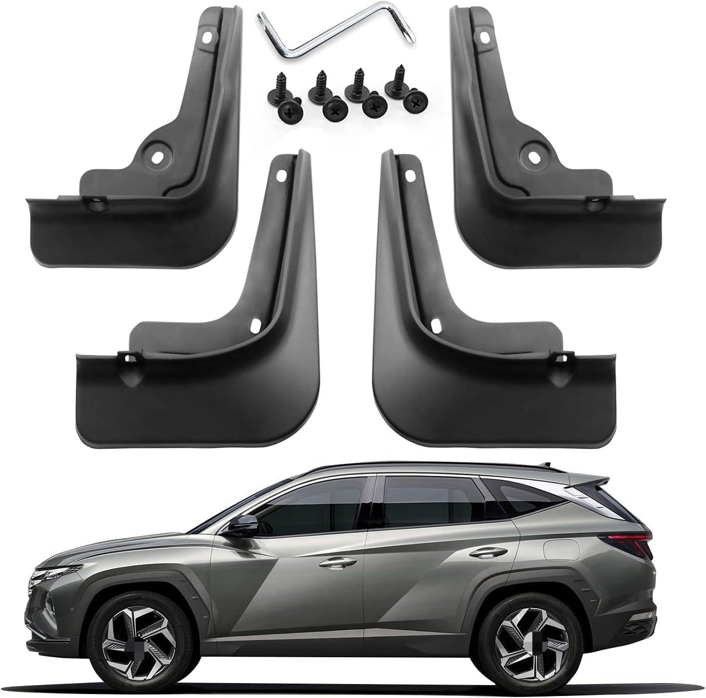 RESKIU 4PCS Mud Flaps for Hyundai Tucson NX4 Hybrid 2021 2022, Splashproof No Drill Easy Install Front Rear Wheel Protection Fender Mudflaps All-Weather Splash Guards