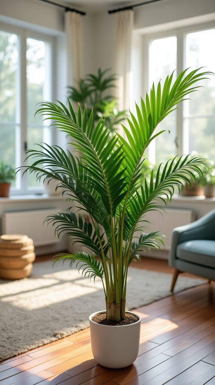 Natural Areca Palm Indoor Plant 25–30 CM Height with Pot | Easy Care Air Purifying House Plant with Grow Bag Pack Of 1-image-32