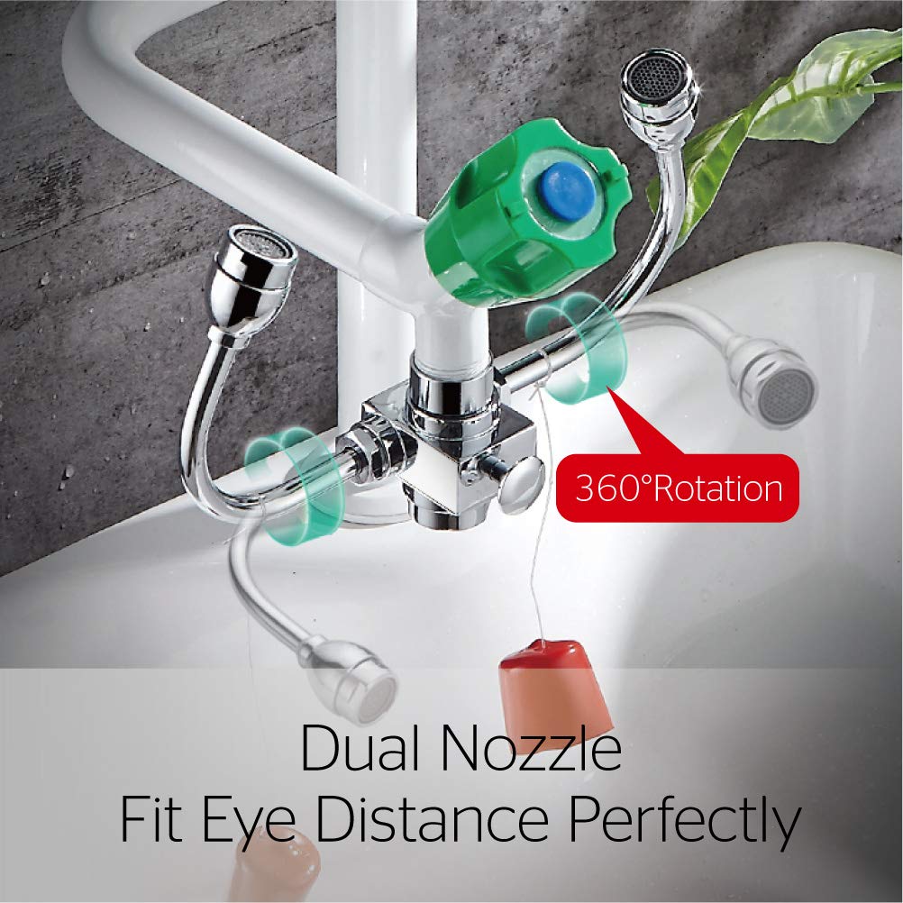 Eyewash Stations, Beauty Kate Faucet Mounted Eye Wash Station, Eye Flush Shower, First AID Emergency Eye Wash Unit for Sink Attachment Sink Mount: Industrial & Scientific