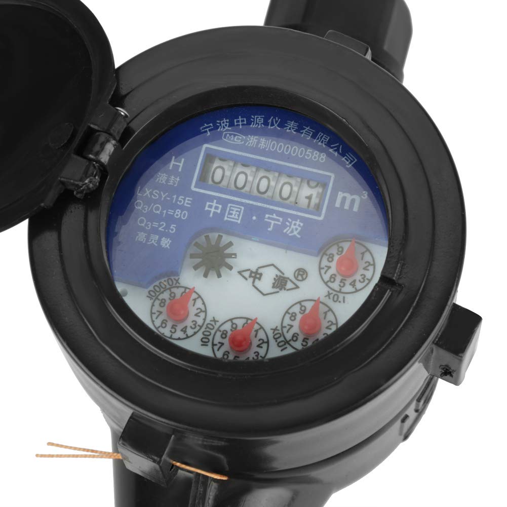 Water Meter, Black Hose Water Meter Garden Hose Water Flow Meter Cold