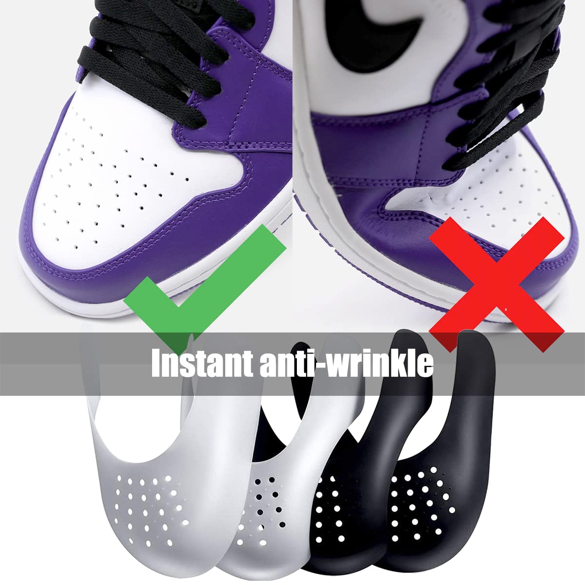 HONGECB protezioni antirughe per Scarpe, Protezioni Antirughe per Scarpe, Antirughe per Scarpe Impediscono, Evitare Scarpe Sneaker Piega Rientranza, per Uomo Taglia EU 40-46