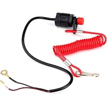 Motorcycle Outboard Lawn Mowers Emergency Engine Kill Stop Switch W/Tether Lanyard Cord