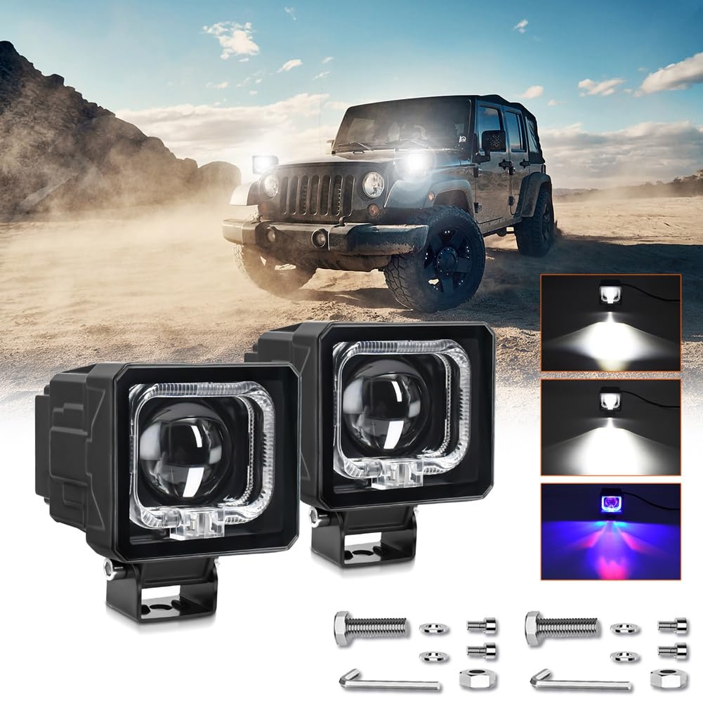 3-calowe światła LED Pod Off Road Jazdy Światła Przeciwmgielne Kwadratowe LED Światło robocze dla ciężarówki SUV ATV UTV 2 Sztuk