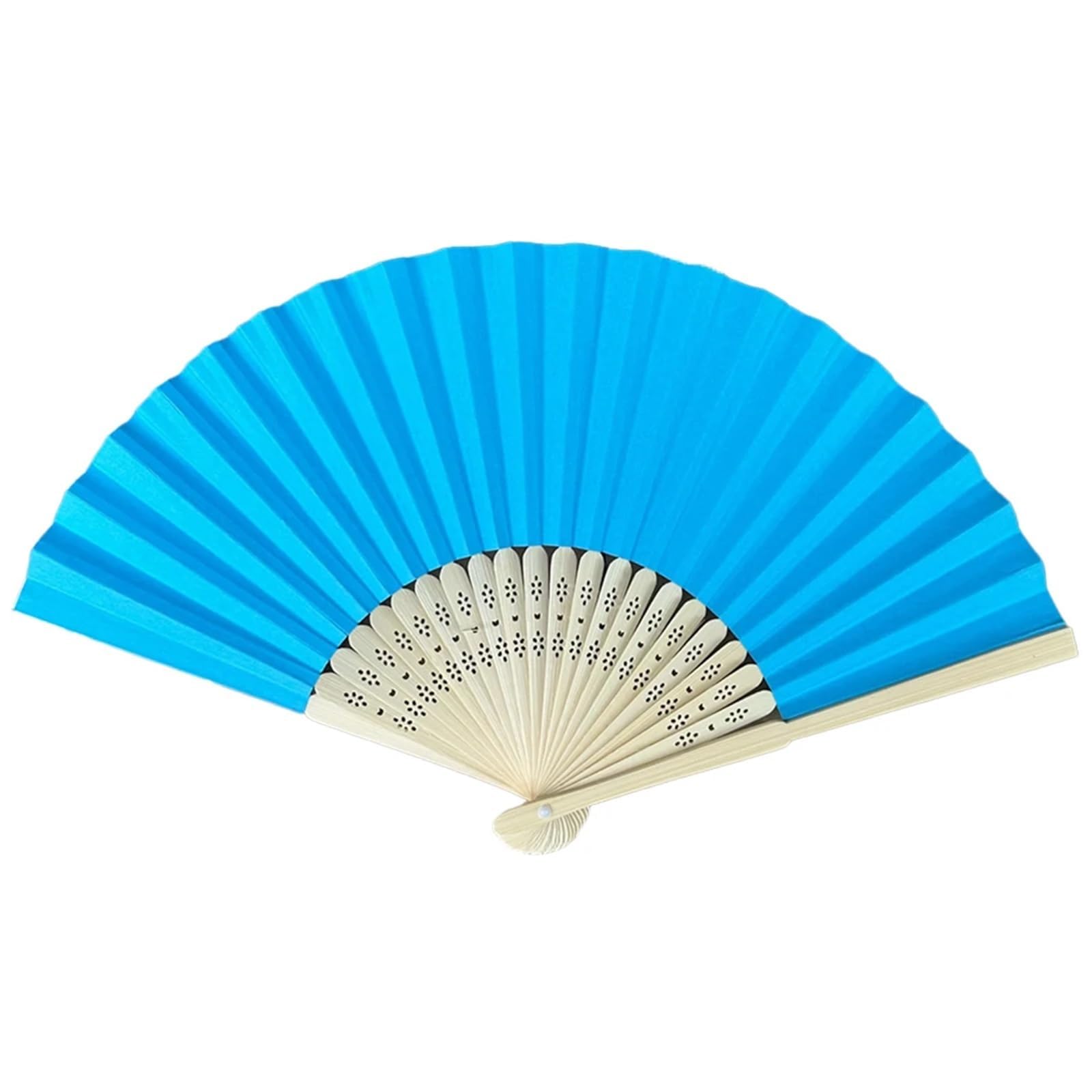 Cqahdsevf Lake Blue Paper Foldable Hand Fan