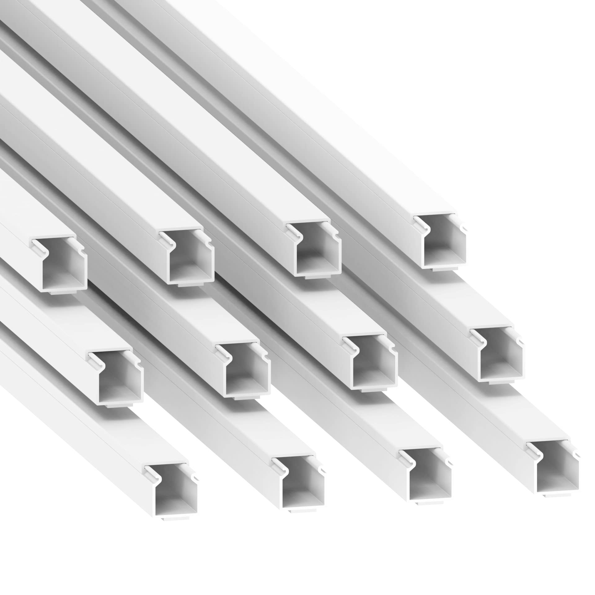 Conducto para Cables Habengut (Autoadhesivo) 15x15 mm de PVC, Color: Blanco, Longitud 12 m (12 x 1 m de Longitud)