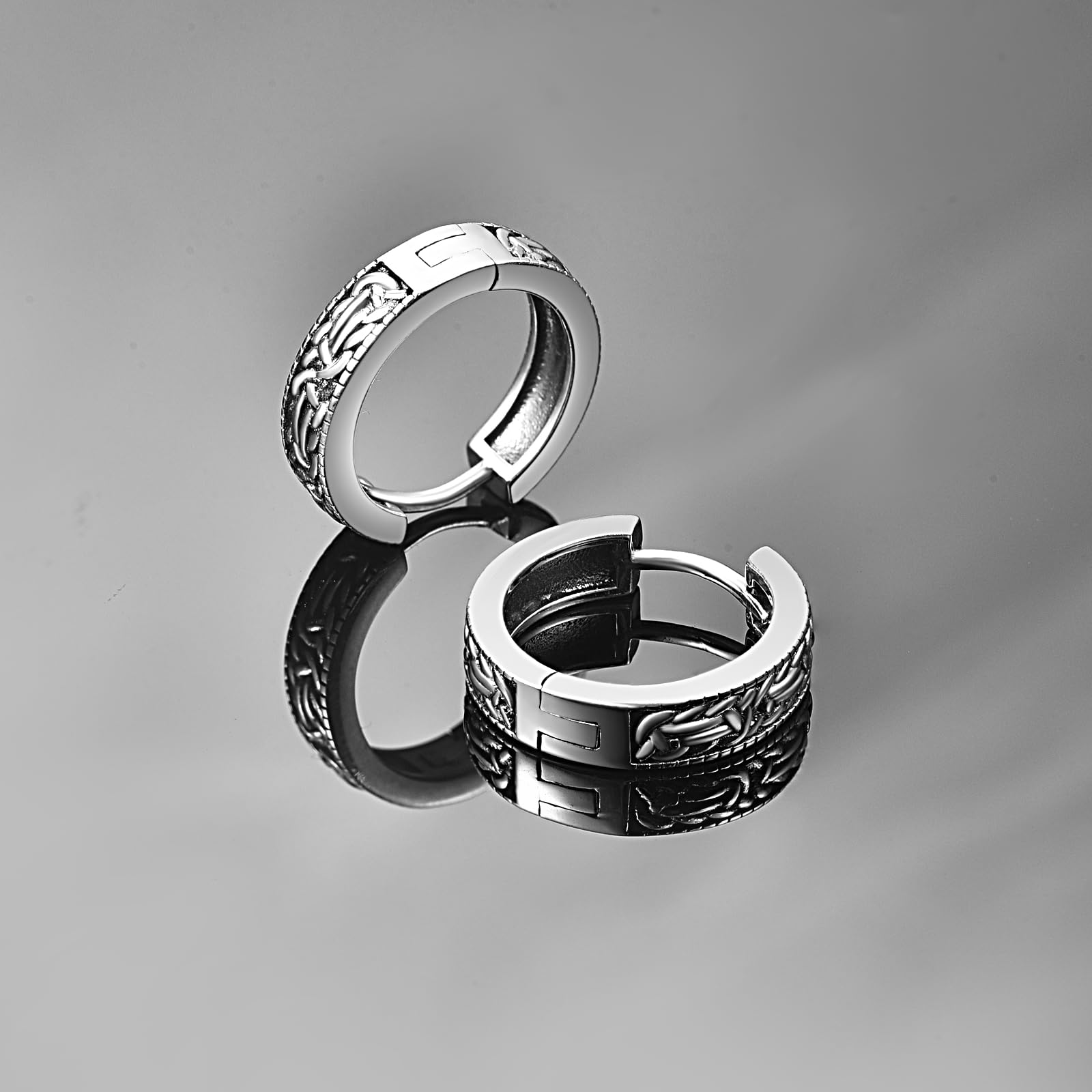 Pendientes de aro de plata de ley con nudo celta para hombre, aretes de aro con nudo celta, joyería de regalo para hombres y mujeres, Plata de ley, No es una piedra preciosa