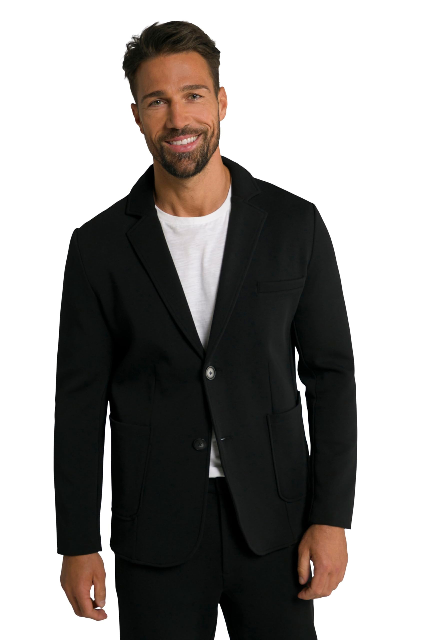 JP 1880 Men's Large Sizes Plus Sizes Menswear L-8XL Jersey Jacket New York, FLEXNAMIC®, Business, Construction Kit, up to 8 XL 806498, black, 7XL