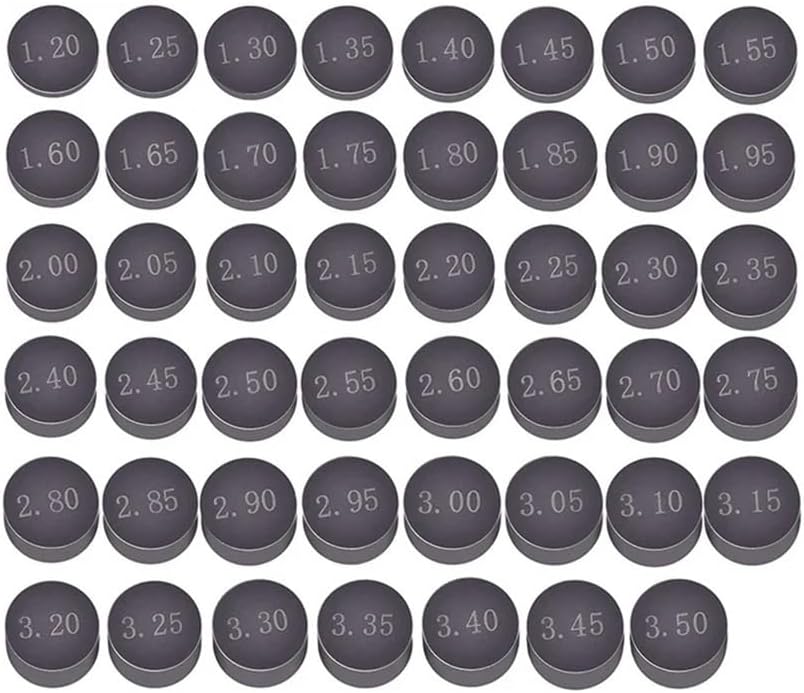 1set 9.48mm Valve Adjustment Shim for KX450F ZR7S ZX11 ZX1100 GSX1300 GSXR750 YFZ450(1.20 to 4.0 52pcs)