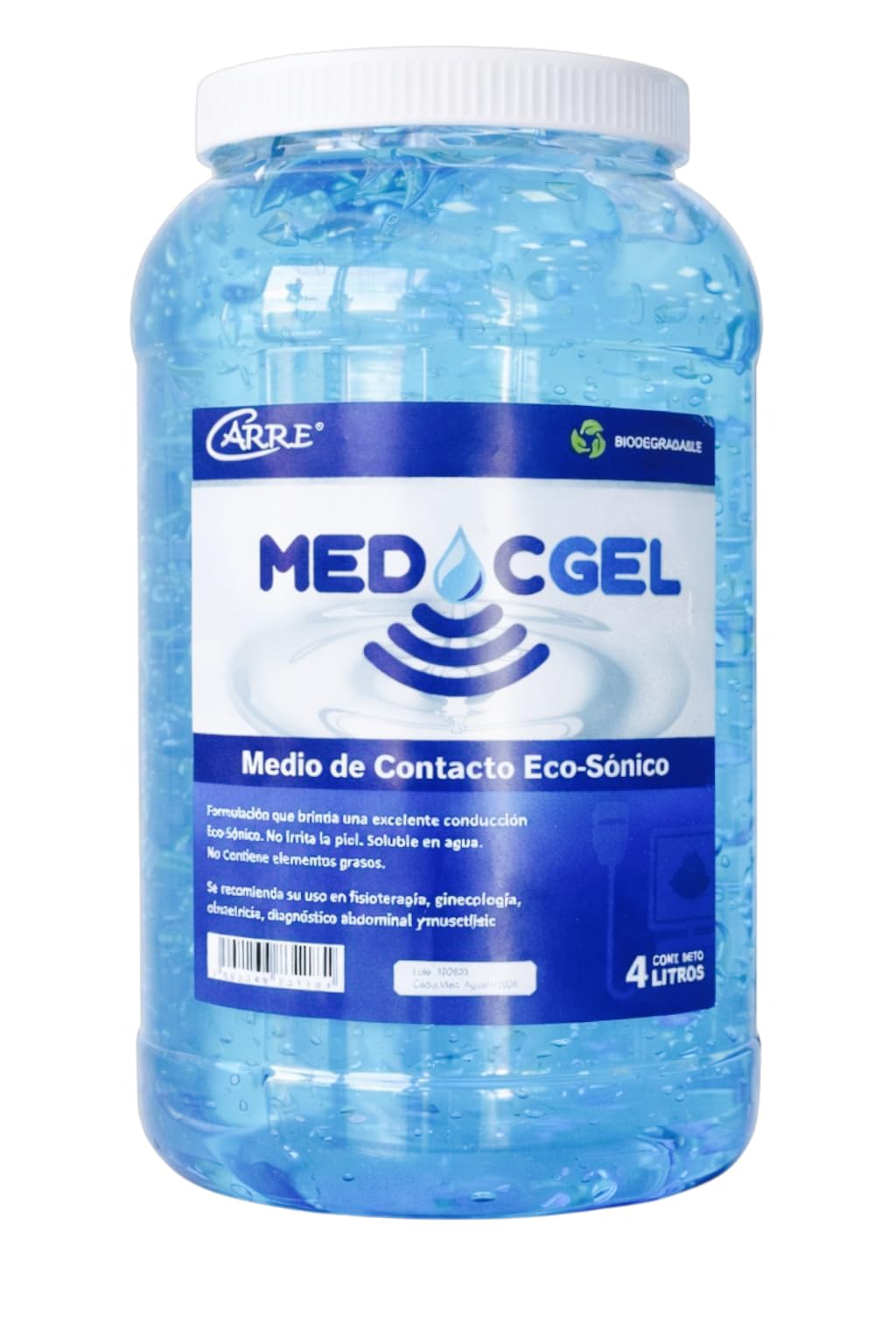 Medicgel gel para ultrasonido, gel conductor, biodegradable, 4 litros, medio de contacto para fisioterapia y diagnóstico