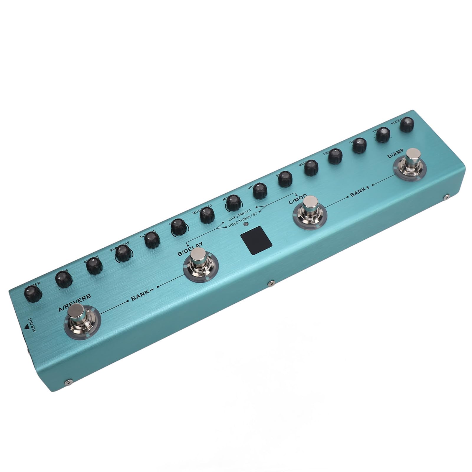 Digitaler Gitarren-Multieffekt-Pedalprozessor mit 36 ​​editierbaren Voreinstellungen, 3-Band-Equalizer, 8 IR-CAB-Steckplätze für Smartphone-Aufnahmen, Kabellose Verbindung