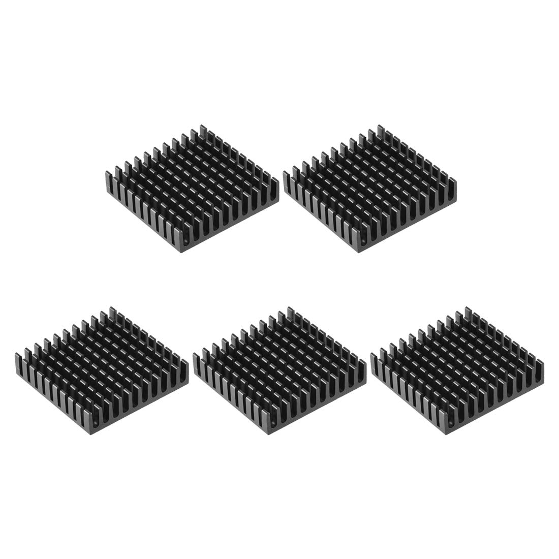 10x Dissipateurs Thermiques Noir Pour GPU / MOS / Puce - 19x14x7mm - Encoche Croix