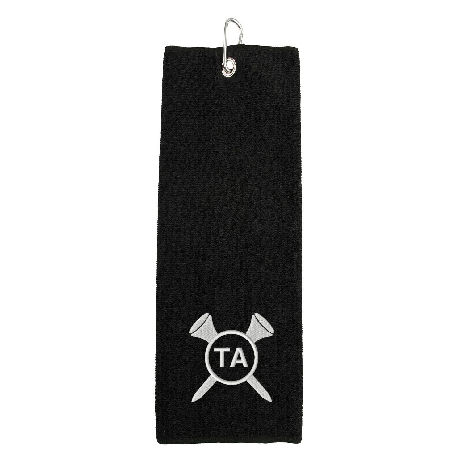 Active Window Films Personalised Embroidered Golf Towel, Luxury Golf Towel, Custom Embroidered Gift for Golfer, Golf Accessory Gift, Monogram Golf Gift (Black, Golf Tee)