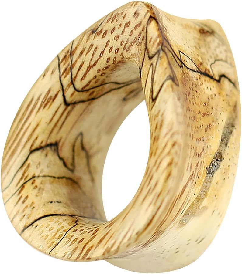 Teardrop Tamarind Natural Wood Double Flared Tunnel Gauge Ear Stretcher Saddle Plug Body Piercing Jewelry