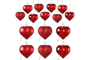 24Pcs Red Valentine's Day Heart Shaped Ornament