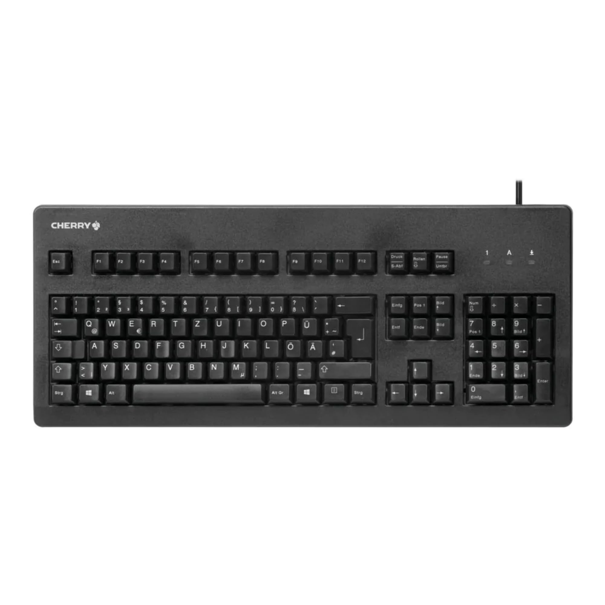 CHERRY G80-3000, Tastiera Meccanica a Filo, Layout per la Germania, (QWERTZ), Connessione USB, Robusto, Tasti Programmabili,Interruttori MX BLACK, Nero