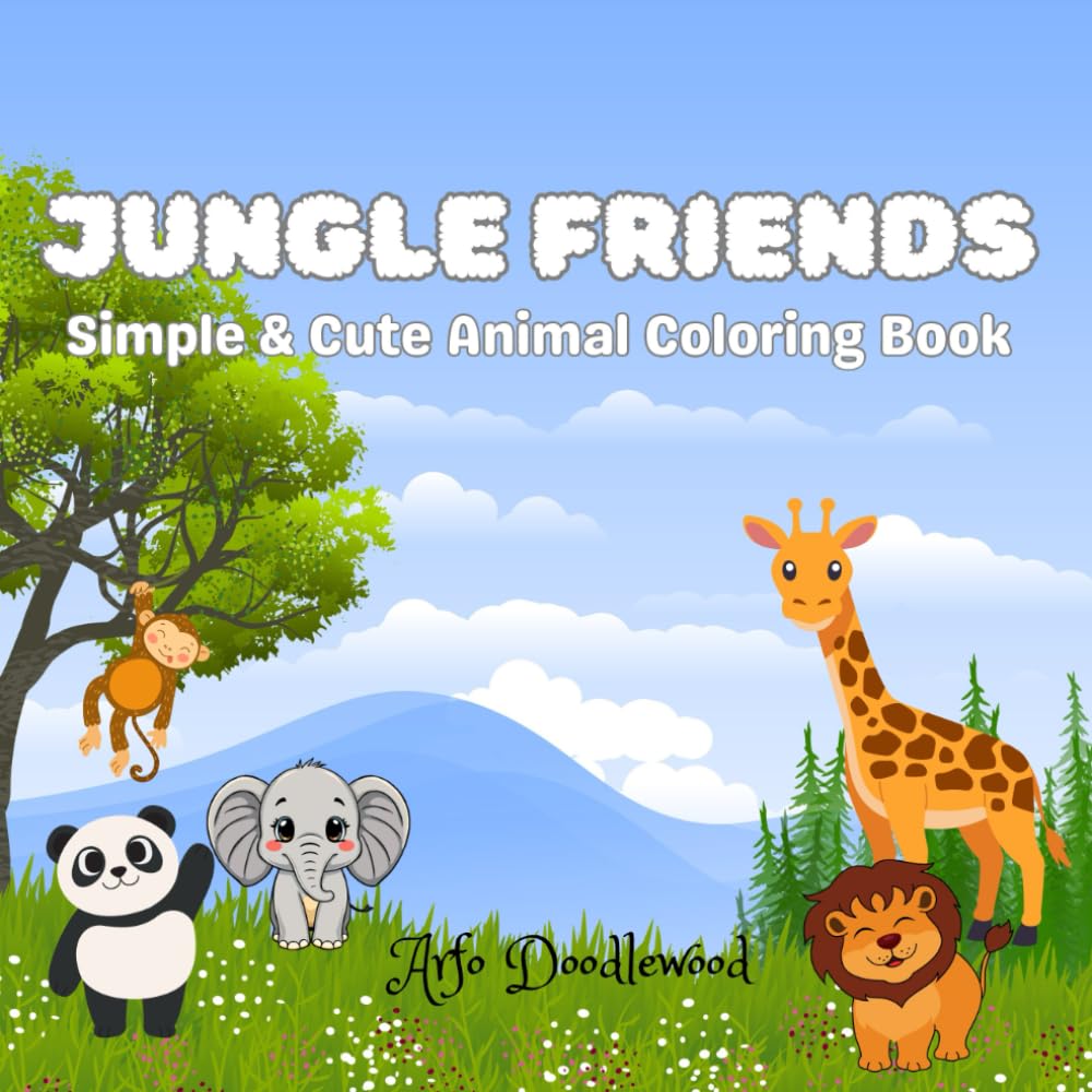 Jungle Friends: Simple and Cute Animal Coloring Book