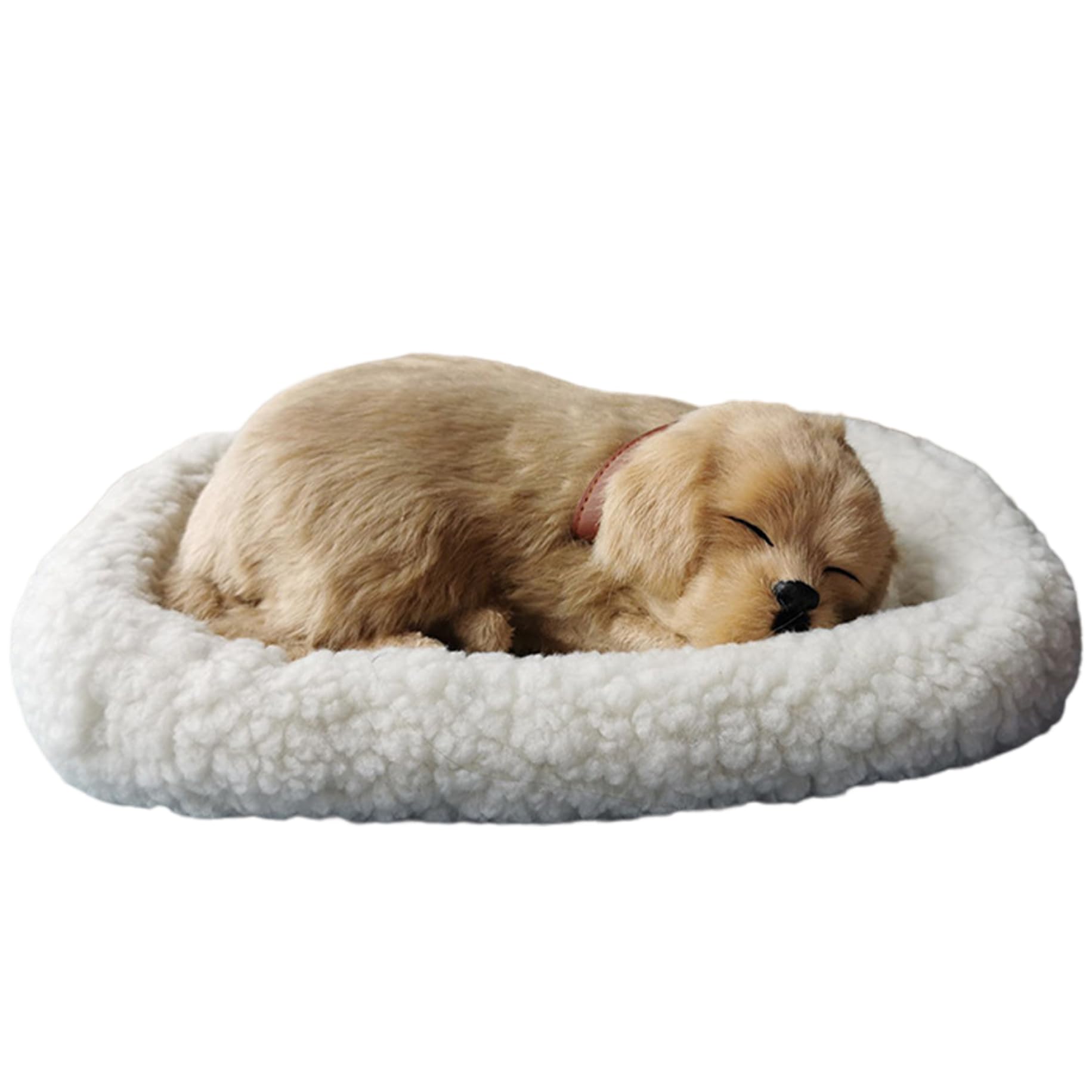 Chien en peluche respirant réaliste doré avec coussin pour enfants
