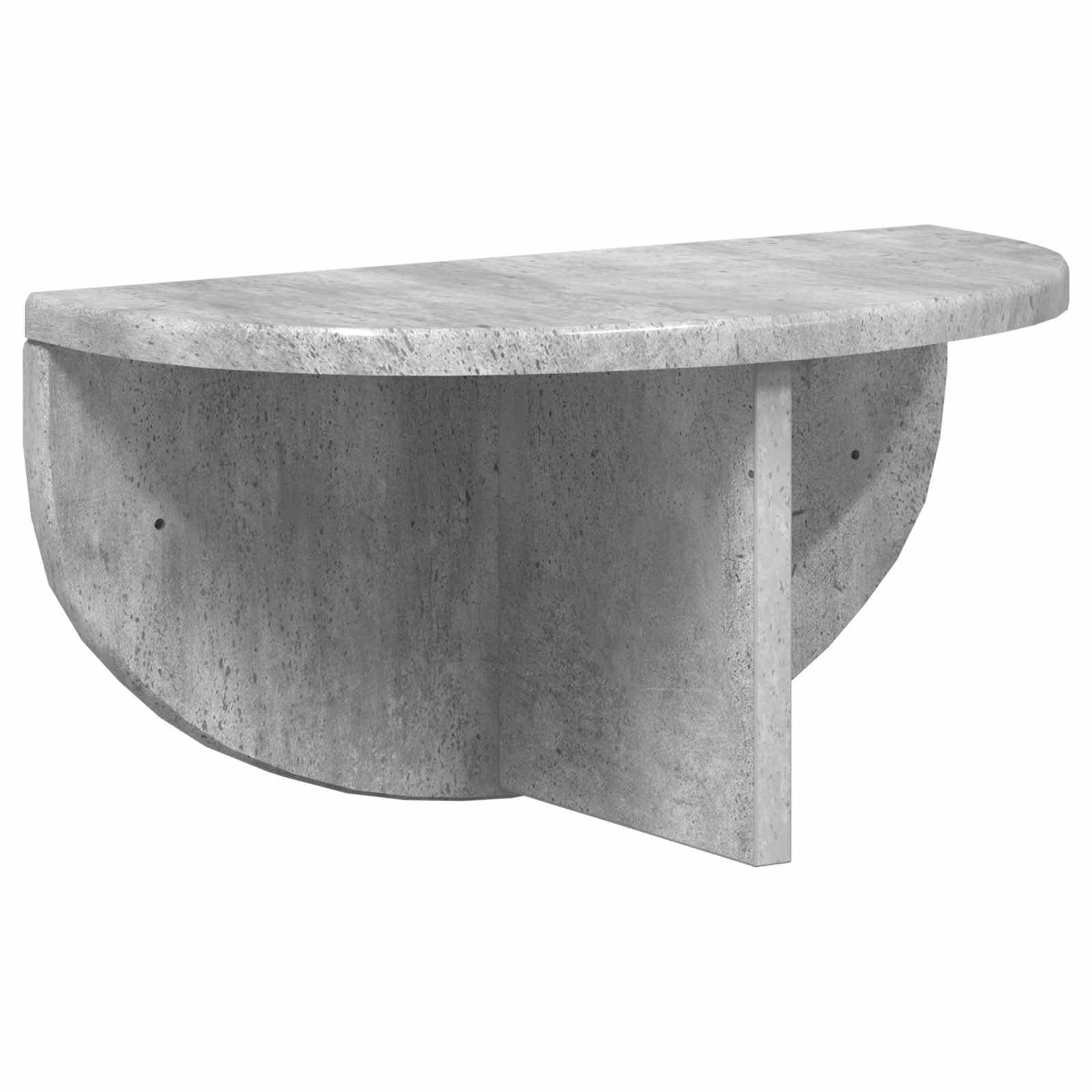 Beton szary zestaw półek ściennych, 2 sztuki, 38 x 19 x 19 cm, materiał drewnopochodny, do salonu, sypialni, biura, uniwersalny