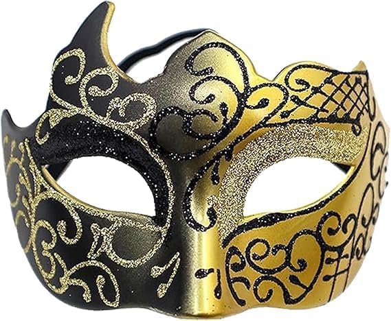 HWZENQZ Masquerade Mask for Men Women Vintage Venetian masquerade masks are used for Halloween carnival and Easter parties. (Golden)