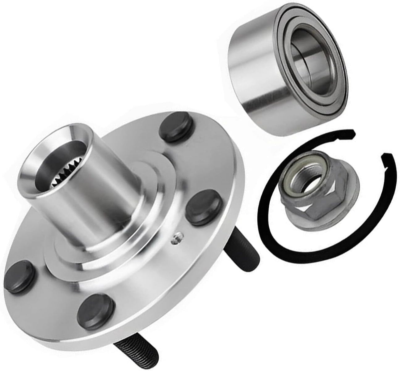 Detroit Axle - Front 2pc Wheel Bearing Hub Kit for 07-10 Ford Edge Lincoln MKX, Wheel Bearing & Hub Driver Side CV Axle 2007 2008 2009 2010 Replacement