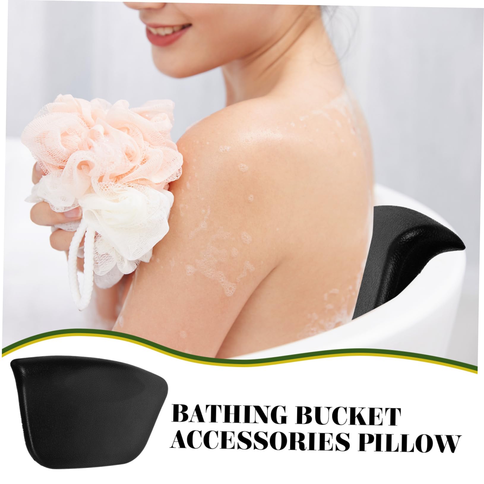 4piezas Almohada Ergonómica Cojín De Reposacabezas para Bañera Almohada De PU Desmontable para Relajación Casa y SPA