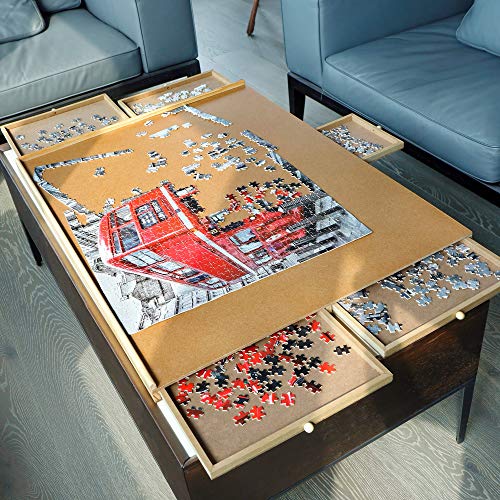 Photo 1 of **Damaged** ATDAWN 1500 Pieces Upgraded Wooden Jigsaw Puzzle Table