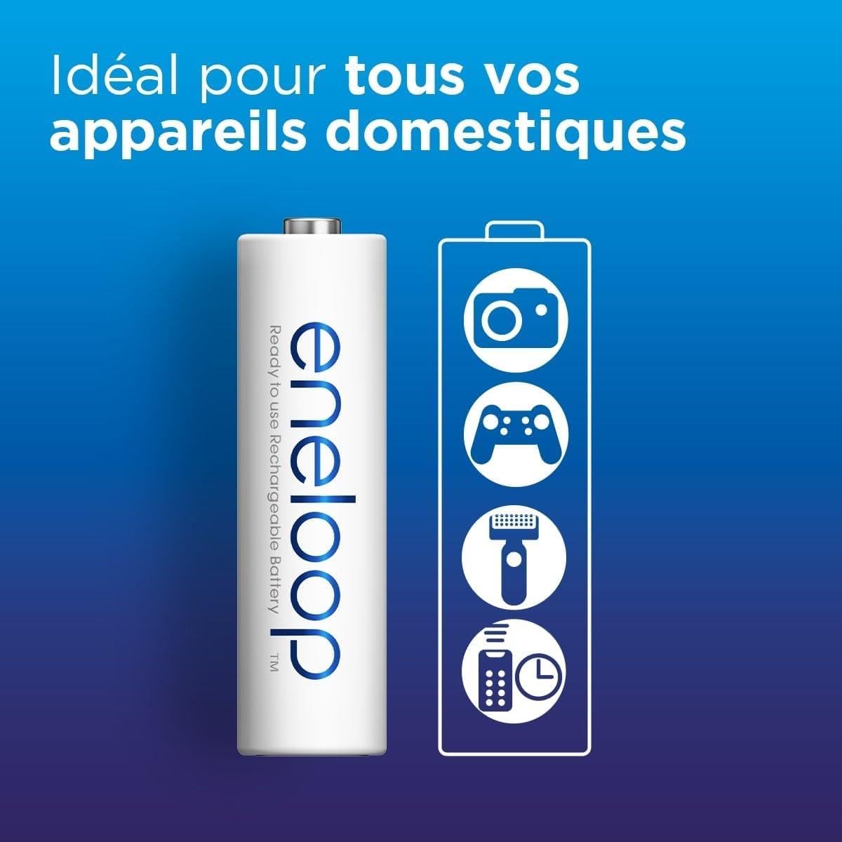 Eneloop 4 x 4 batterie ricaricabili Ni-MH carine AA 2000mAh + scatola di immagazzinaggio