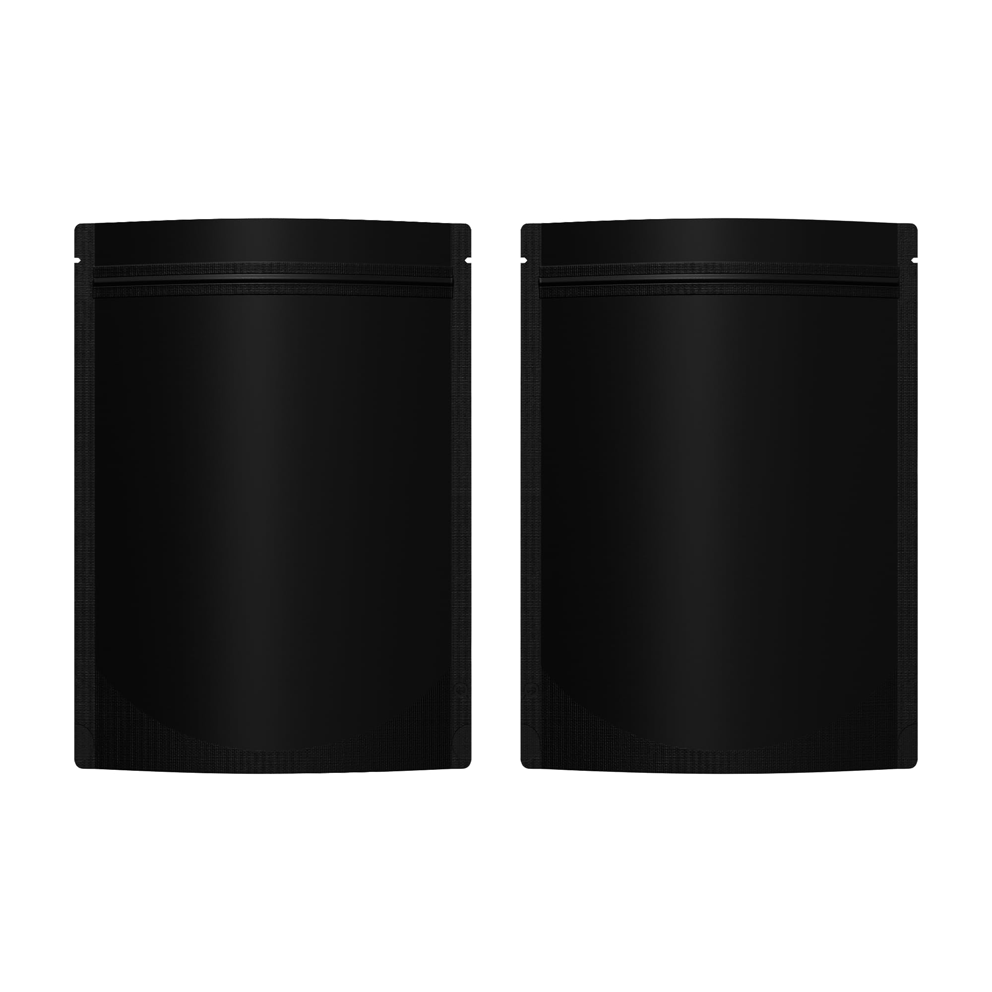 QQ Studio Pack of 100 Matte/Glossy Color Stand-Up Foil Resealable Zipper Pouches (6.3" x 8.6", Matte Black)