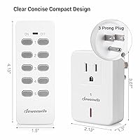 Vista 5 de DEWENWILS Remote Control Outlet Plug Wireless On Off Power Switch, Programmable Remote Light Switch Kit, 100ft RF Range, Compact Design, ETL Listed