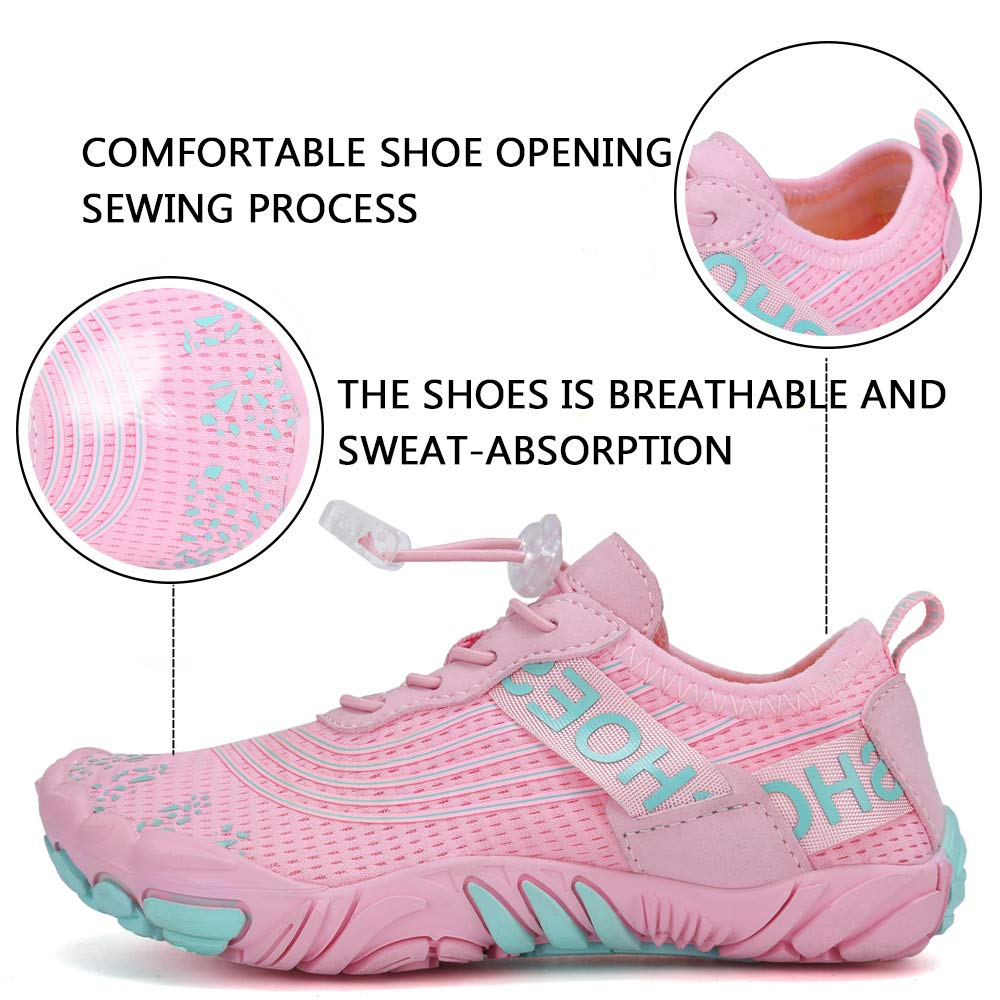 Bambini Scarpe da Spiaggia Ragazze Ragazzi Scarpe da Acqua Scarpette da Surf da Scoglio Water Shoes per Piscina Nuoto Sport Acquatici Sandali Rosa 28 EU