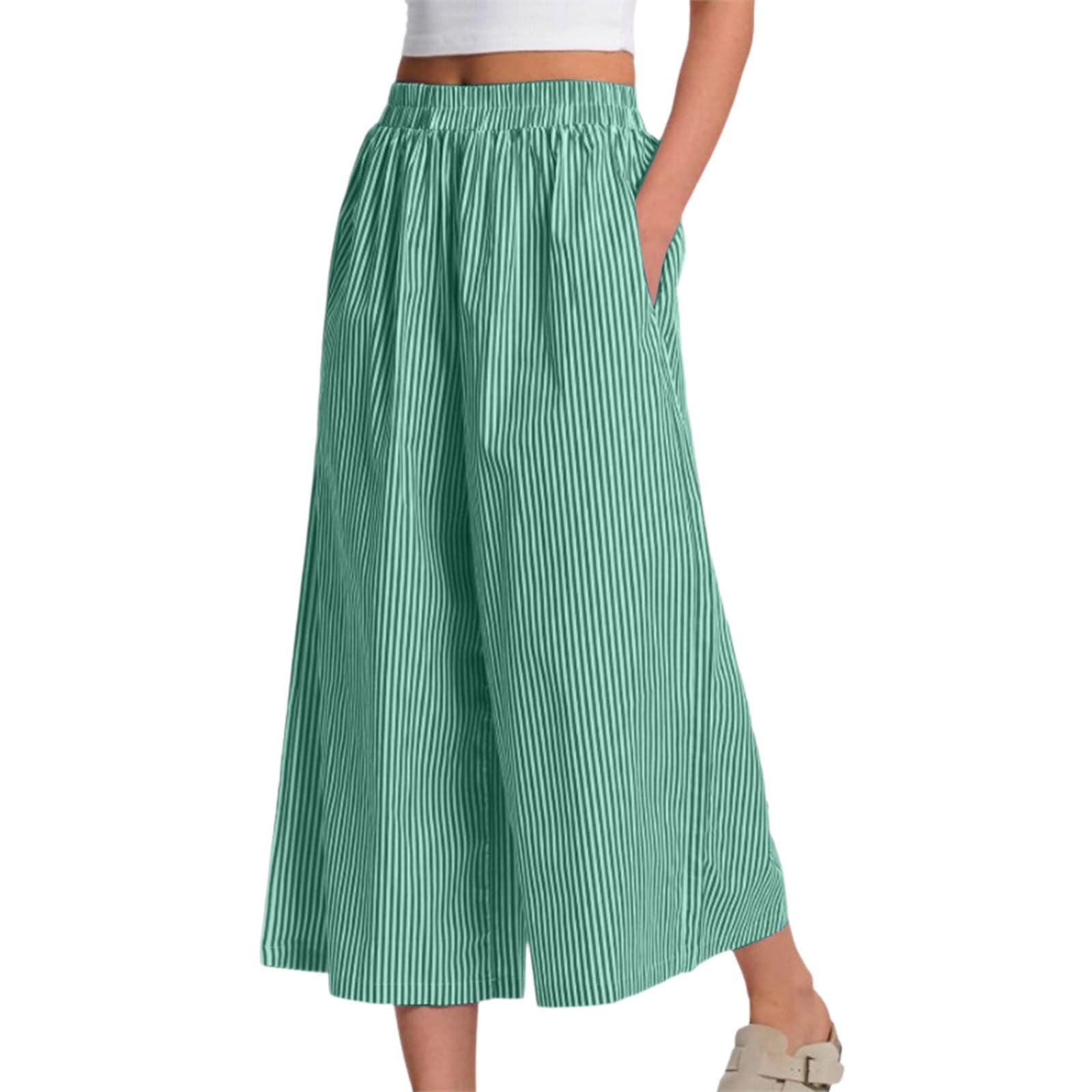 Pantalon ample à rayures larges d'été avec poches latérales - 3