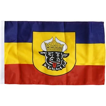 Flaggenfritze Flag with Hemstitch Germany Mecklenburg Old 30 x 45 cm   Flexibly Decorate Supplement and Show Flag