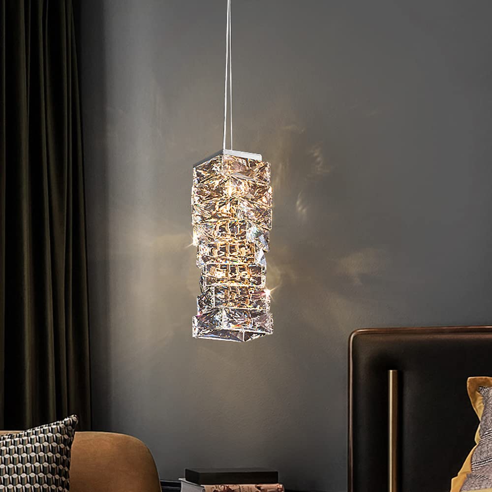 Lustre LED en Cristal K9 pour Chambre et Salon Plafonnier Moderne