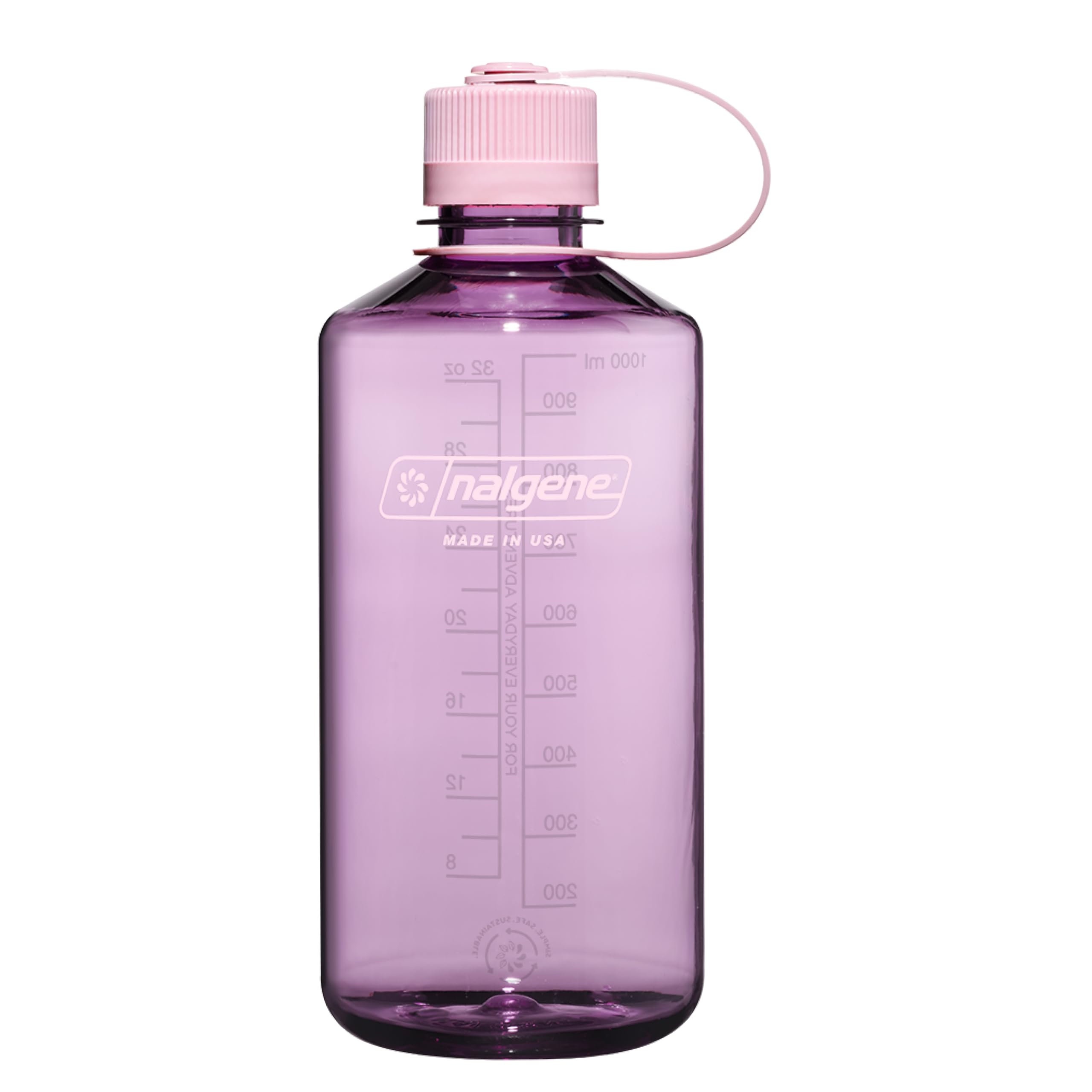 Nalgene Leak Proof Tritan BPA-Free Water Bottle - 32 oz Narrow Mouth - Made in the USA for Outdoor Use & Daily Hydration (Cherry Blossom)