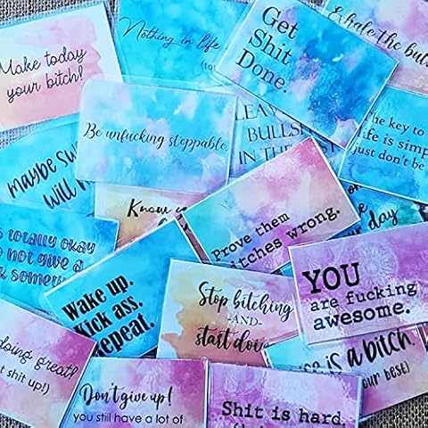 ALGIY Funny Motivation Cards Gift - Little Box of Motivational Shit, Small Laminated Cursing Cards, Funny Positive Encouragement Motivation Cards, 20PCS Cards Motivational Quotes Cover