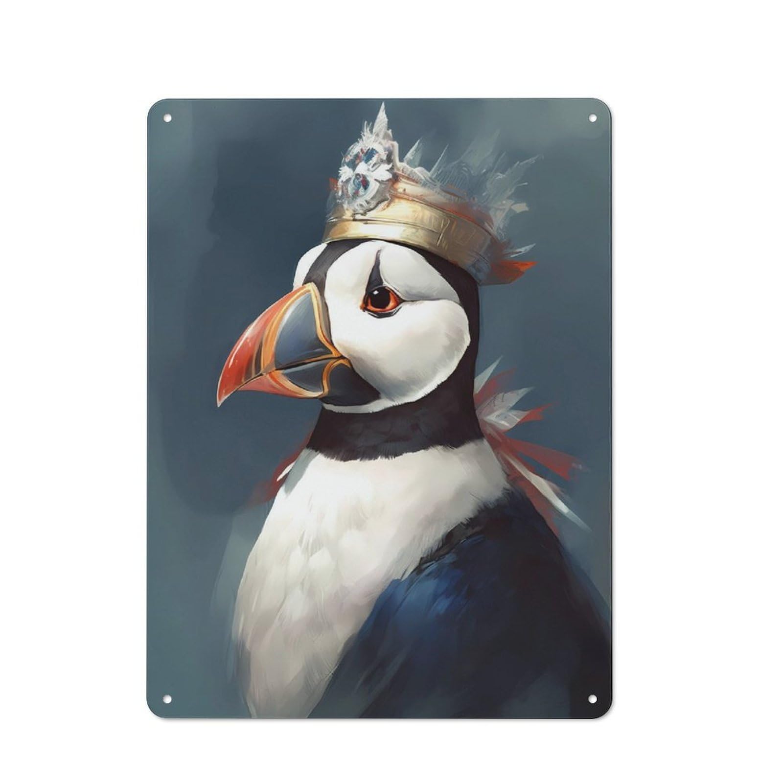 Junmoney Puffin Fantasy World Retro Metal Wall Sign 40X30cm For Man Cave Or Games Room, For Man Cave Decor Fans Refreshing A Room In Autumn