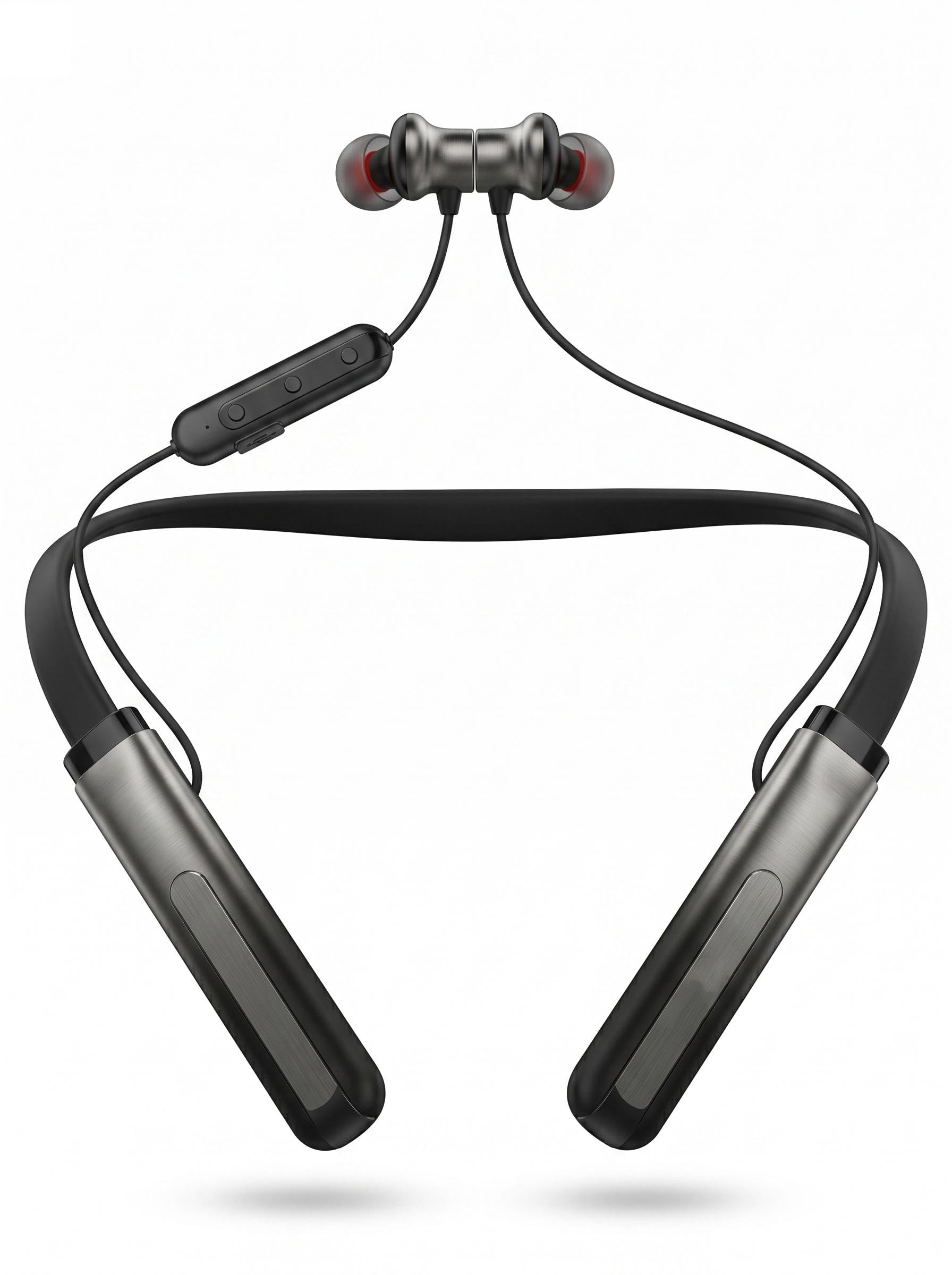 Wireless Bluetooth Neckband Earphones with Magnetic Earbuds | Neckband Design, Magnetic Earbuds, Hands-Free Calls, In-Line Controls, Secure Fit-image-30