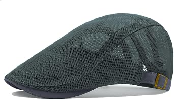 meioro Mens Mesh Flat Cap Breathable Summer Newsboy Hat Adjustable