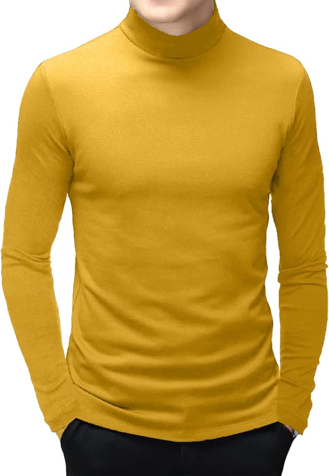 1960s Men’s Clothing & Fashion Mens T Shirt Short Sleeve Basic Mock Turtleneck Slim Fit Undershirt Pullover Thermal Solid Tops AT vintagedancer.com